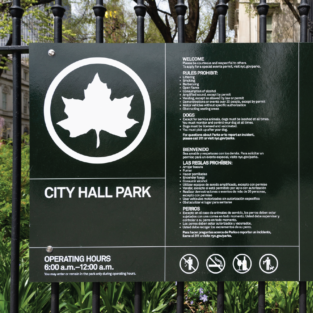 NYC Parks Sign